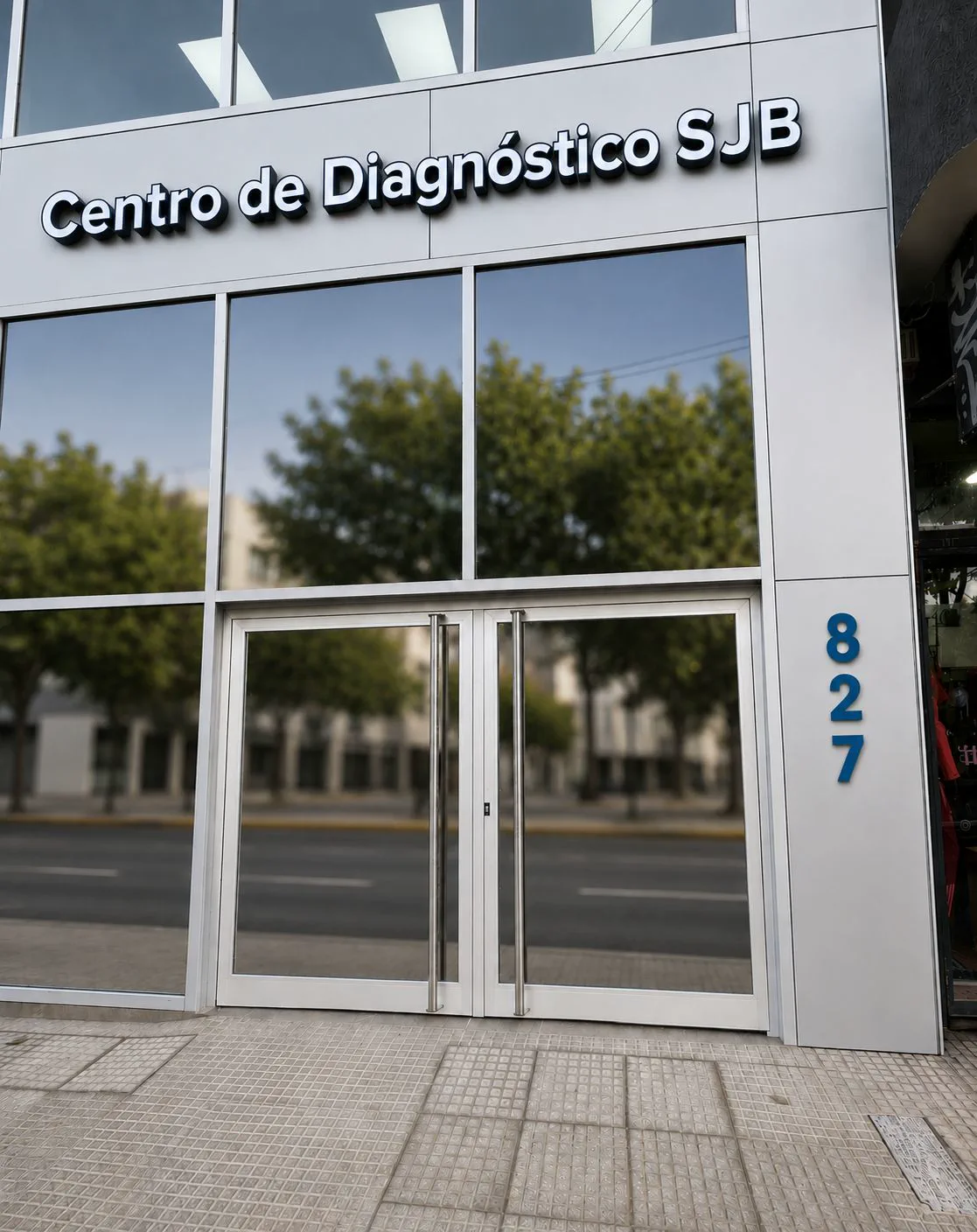 Fachada y acceso principal del Centro de Diagnóstico SJB